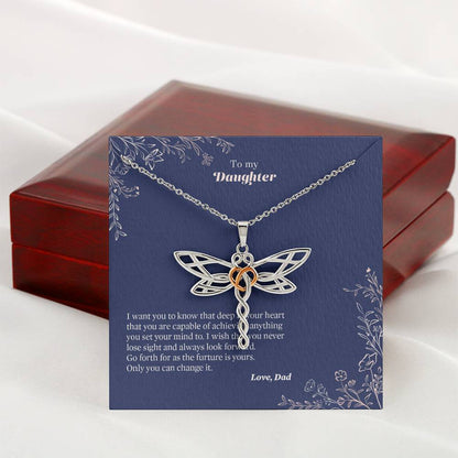 Forever Daddy's Princess - Daughter Dragonfly Necklace