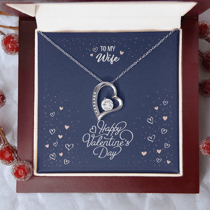 Forever Yours: Valentine's Forever Love Necklace in 14K White Gold Finish