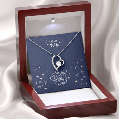 Forever Yours: Valentine's Forever Love Necklace in 14K White Gold Finish