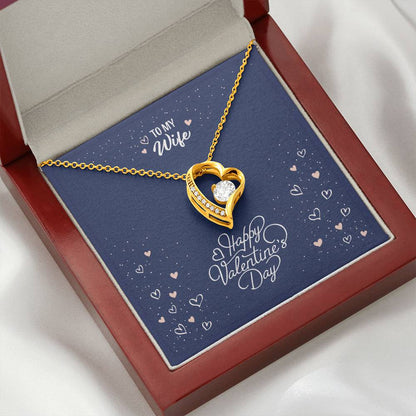 Cherished Hearts Yellow Gold Forever Love Necklace - Personalized For Valentine's Day