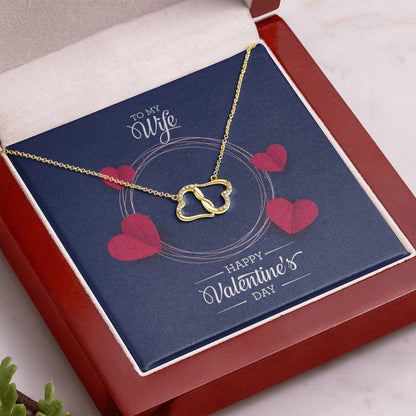 10k Gold Everlasting Love Necklace - Personalized Dual Heart Design with Pave Diamonds