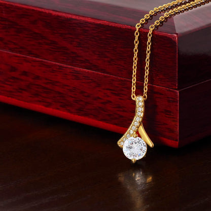 Valentine's Wife Alluring Beauty Necklace in 18K Yellow Gold Finish over Stainless