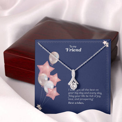 Birthday Ribbon Sparkling Shaped Necklace