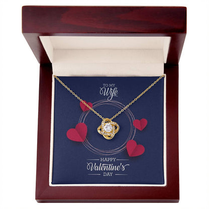 Love Knot Necklace with 18K Yellow Gold Finish A Timeless Expression of Affection