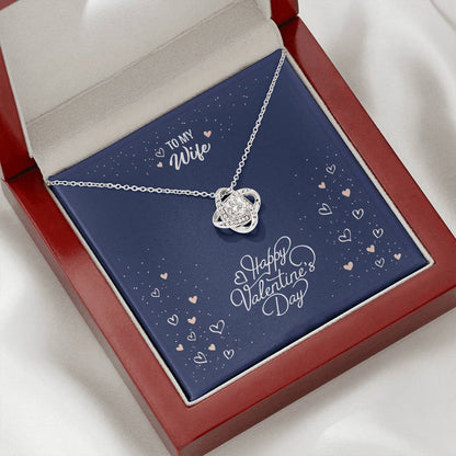 Valentine's Day Love Knot Necklace in 14K White Gold A Symbol of Timeless Love