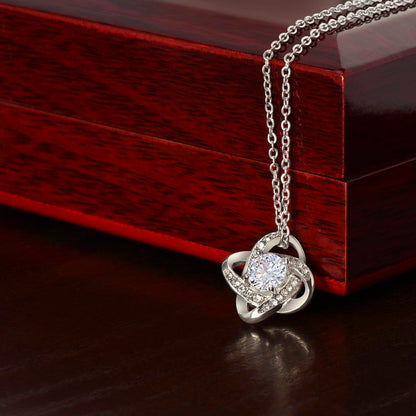 Valentine's Day Love Knot Necklace in 14K White Gold A Symbol of Timeless Love