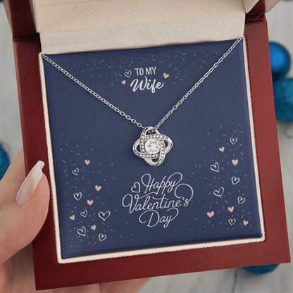 Valentine's Day Love Knot Necklace in 14K White Gold A Symbol of Timeless Love