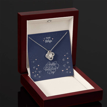 Valentine's Day Love Knot Necklace in 14K White Gold A Symbol of Timeless Love