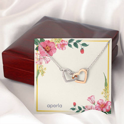 Elegant Rose Gold Interlocking Hearts Necklace Timeless Love Symbol