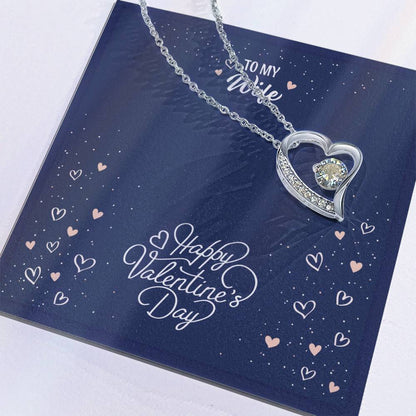 Forever Yours: Valentine's Forever Love Necklace in 14K White Gold Finish