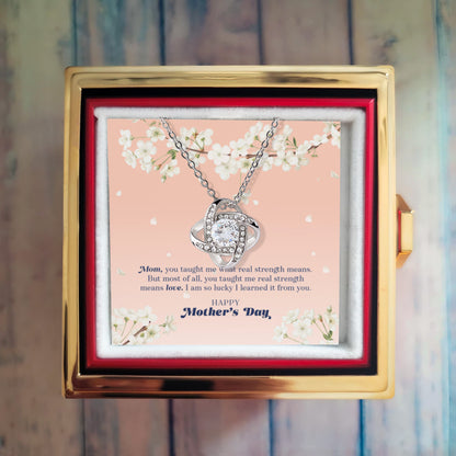 Strength & Love – Love Knot with Rose Gift Box