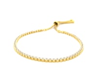 Adjustable Tennis Style Bracelet with Cubic Zirconia in Gold Over (5mm)