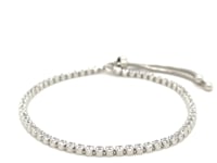 Adjustable Tennis Style Bracelet with Cubic Zirconia in Sterling Silver (4mm)