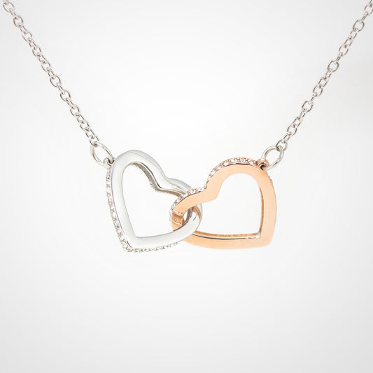 PF | Interlocking Hearts Necklace in Rose Gold | P994