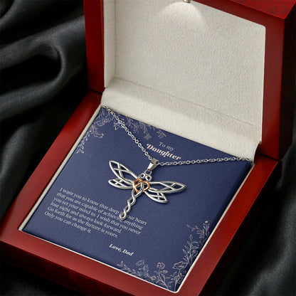 Forever Daddy's Princess - Daughter Dragonfly Necklace