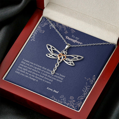 Forever Daddy's Princess - Daughter Dragonfly Necklace