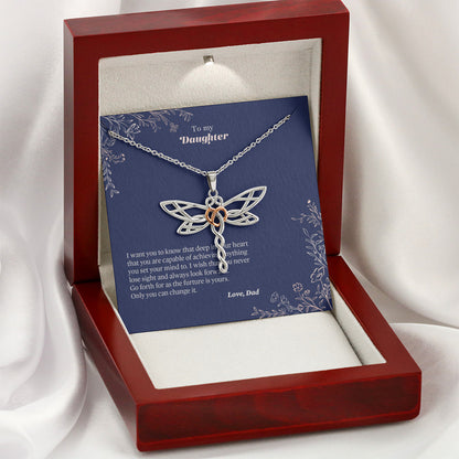 Forever Daddy's Princess - Daughter Dragonfly Necklace