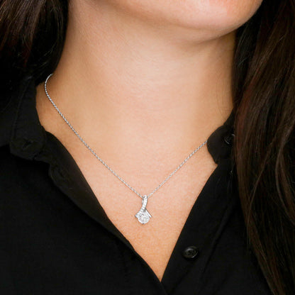 Alluring Beauty Necklace: 14K White Gold Finish with CZ Crystals