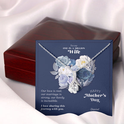 One In A Million - Sparkling Ribbon Necklace - Mother's Day