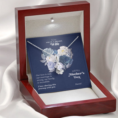 One In A Million - Sparkling Ribbon Necklace - Mother's Day