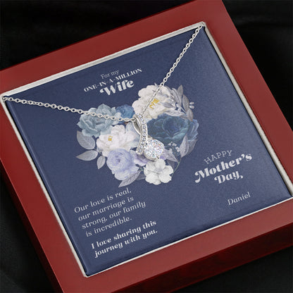 One In A Million - Sparkling Ribbon Necklace - Mother's Day