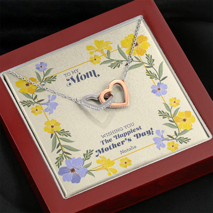 Mother's Day Spring Flowers - Interlocking Hearts Necklace