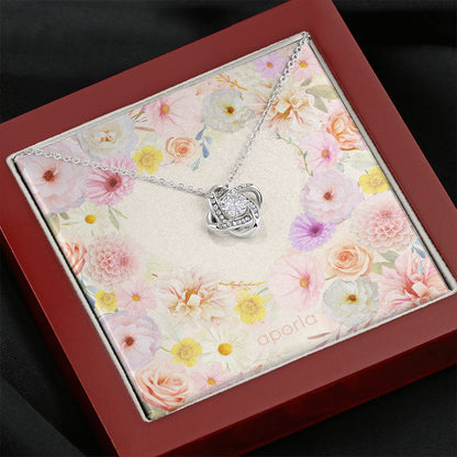 Cherished Love Knot Necklace: Symbolize Eternal Bonds in Stunning 14k White Gold Finish