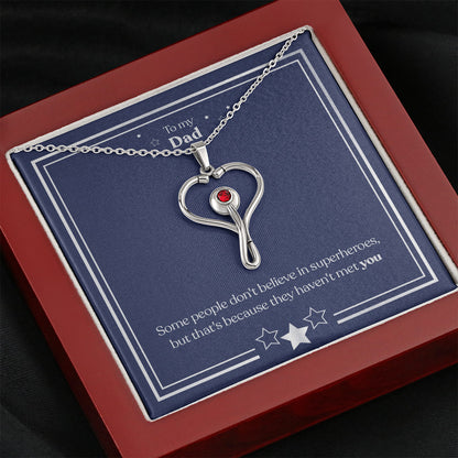 My One & Only Superhero - Dad Stethoscope Necklace